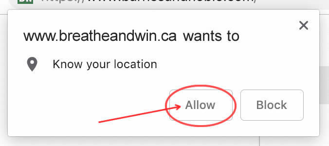 Allow saskatchewin.ca to know your location.